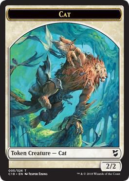 Cat // Soldier Double-Sided Token - Commander 2018 Magic: The Gathering trading card