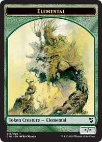 Elemental // Thopter (026) Double-Sided Token - Commander 2018 (C18) #16 // 26 - Token Magic: The Gathering Trading Card