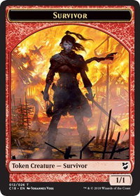 Survivor // Myr (023) Double-Sided Token - Commander 2018 (C18) #12 // 23 - Token Magic: The Gathering Trading Card