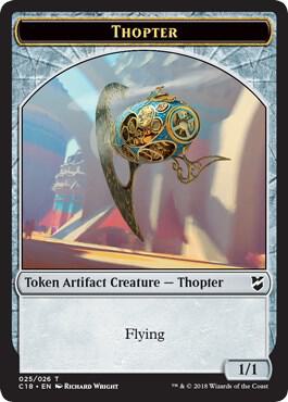 Thopter (025) // Servo Double-Sided Token - Commander 2018 Magic: The Gathering trading card