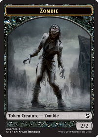 Zombie // Angel Double-Sided Token - Commander 2018 (C18) #9 // 3 - Token Magic: The Gathering Trading Card