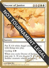 Decree of Justice - 2003 Daniel Zink (SCG) - World Championship Decks (WCD) #dz8 - Special Magic: The Gathering Trading Card