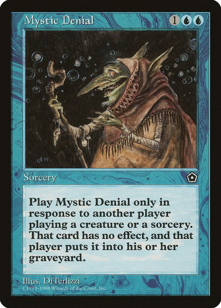 Mystic Denial - Portal Second Age Magic: The Gathering trading card