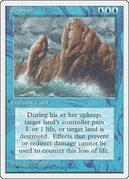 Erosion trading card from Fourth Edition Erosion - Fourth Edition Magic: The Gathering trading card