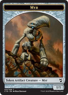 Myr (023) // Thopter (025) Double-Sided Token - Commander 2018 Magic: The Gathering trading card