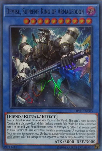 Demise, Supreme King of Armageddon trading card from OTS Tournament Pack 8 Demise, Supreme King of Armageddon - OTS Tournament Pack 8 YuGiOh trading card