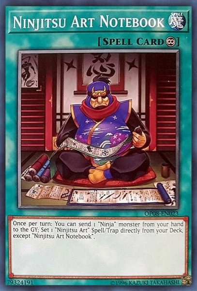 Ninjitsu Art Notebook trading card from OTS Tournament Pack 8 Ninjitsu Art Notebook - OTS Tournament Pack 8 YuGiOh trading card