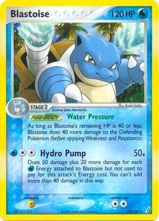 Blastoise - 14/100 (EX Crystal Guardians) trading card from Deck Exclusives Blastoise - 14/100 (EX Crystal Guardians) - Deck Exclusives Pokémon trading card