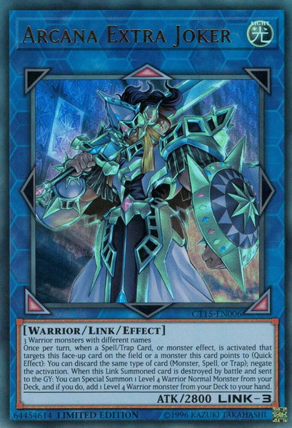 Arcana Extra Joker trading card from 2018 Mega-Tins Arcana Extra Joker - 2018 Mega-Tins YuGiOh trading card