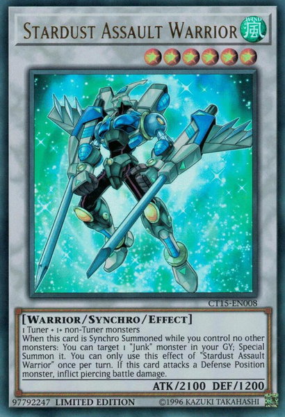 Stardust Assault Warrior trading card from 2018 Mega-Tins Stardust Assault Warrior - 2018 Mega-Tins YuGiOh trading card