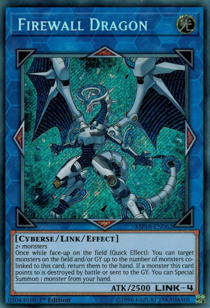 Firewall Dragon trading card from 2018 Mega-Tins Mega Pack Firewall Dragon - 2018 Mega-Tins Mega Pack YuGiOh trading card