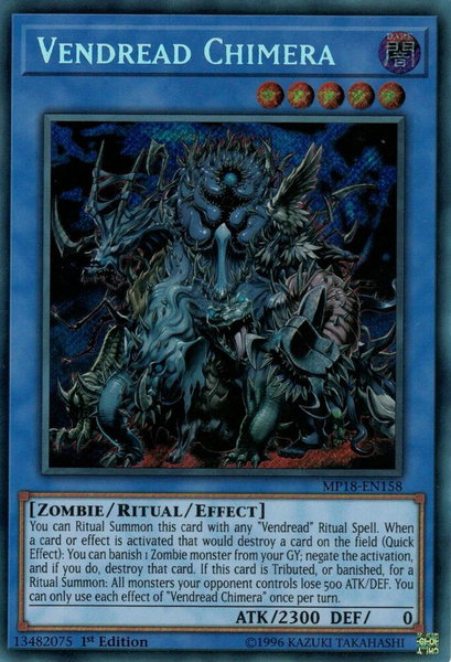 Vendread Chimera trading card from 2018 Mega-Tins Mega Pack Vendread Chimera - 2018 Mega-Tins Mega Pack YuGiOh trading card