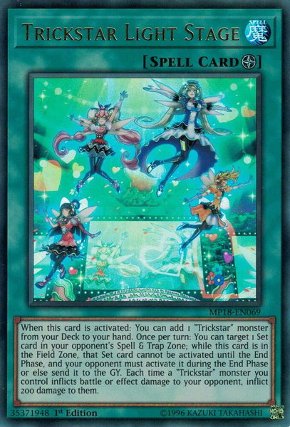 Trickstar Light Stage trading card from 2018 Mega-Tins Mega Pack Trickstar Light Stage - 2018 Mega-Tins Mega Pack YuGiOh trading card