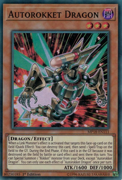 Autorokket Dragon - 2018 Mega-Tins Mega Pack YuGiOh trading card
