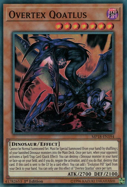 Overtex Qoatlus trading card from 2018 Mega-Tins Mega Pack Overtex Qoatlus - 2018 Mega-Tins Mega Pack YuGiOh trading card