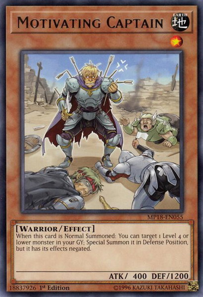 Motivating Captain trading card from 2018 Mega-Tins Mega Pack Motivating Captain - 2018 Mega-Tins Mega Pack YuGiOh trading card