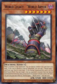 World Legacy - "World Armor" - 2018 Mega-Tins Mega Pack (MP18) #MP18-EN117 - Rare YuGiOh Trading Card