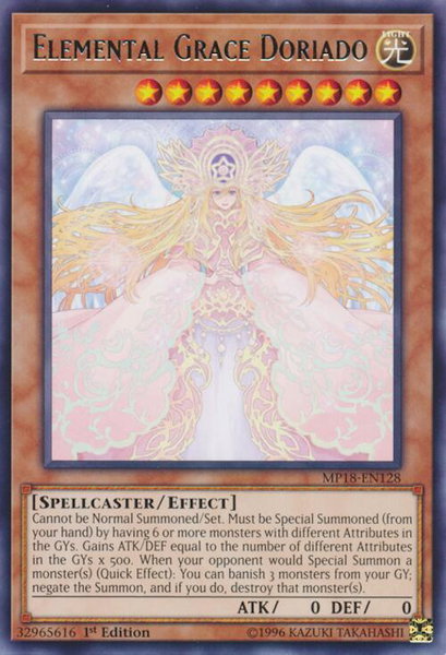 Elemental Grace Doriado trading card from 2018 Mega-Tins Mega Pack Elemental Grace Doriado - 2018 Mega-Tins Mega Pack YuGiOh trading card
