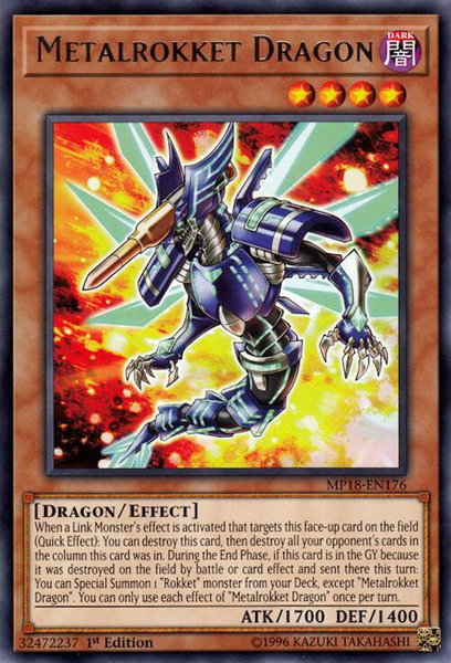 Metalrokket Dragon trading card from 2018 Mega-Tins Mega Pack Metalrokket Dragon - 2018 Mega-Tins Mega Pack YuGiOh trading card