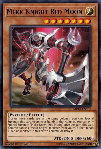 Mekk-Knight Red Moon trading card from 2018 Mega-Tins Mega Pack Mekk-Knight Red Moon - 2018 Mega-Tins Mega Pack YuGiOh trading card