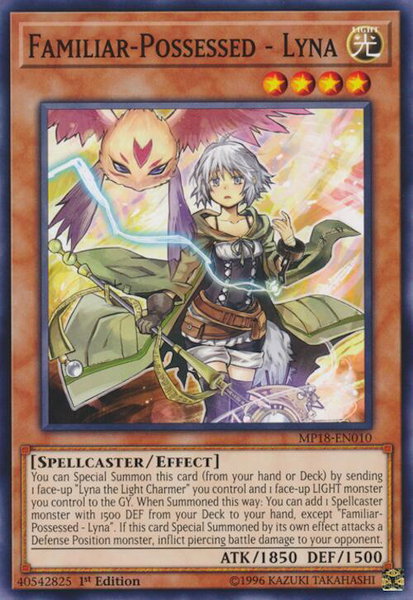 Familiar-Possessed - Lyna trading card from 2018 Mega-Tins Mega Pack Familiar-Possessed - Lyna - 2018 Mega-Tins Mega Pack YuGiOh trading card