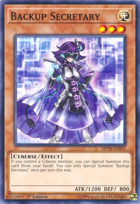 Backup Secretary - 2018 Mega-Tins Mega Pack YuGiOh trading card