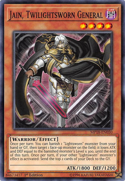 Jain, Twilightsworn General trading card from 2018 Mega-Tins Mega Pack Jain, Twilightsworn General - 2018 Mega-Tins Mega Pack YuGiOh trading card