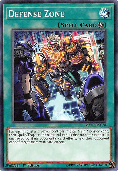 Defense Zone trading card from 2018 Mega-Tins Mega Pack Defense Zone - 2018 Mega-Tins Mega Pack YuGiOh trading card