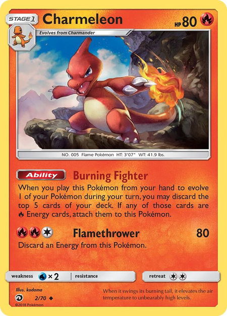 Charmeleon - Dragon Majesty Pokémon trading card