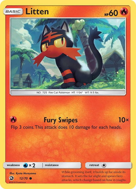 Litten - Dragon Majesty Pokémon trading card