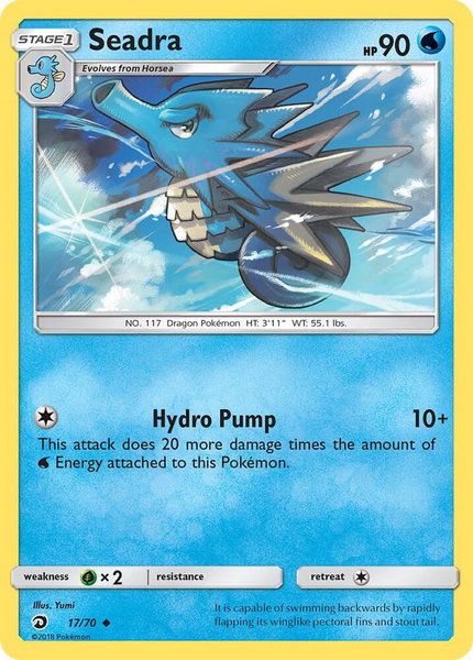Seadra trading card from Dragon Majesty Seadra - Dragon Majesty Pokémon trading card
