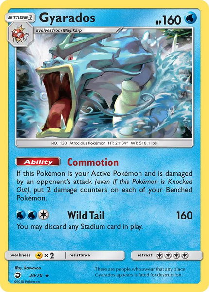 Gyarados trading card from Dragon Majesty Gyarados - Dragon Majesty Pokémon trading card