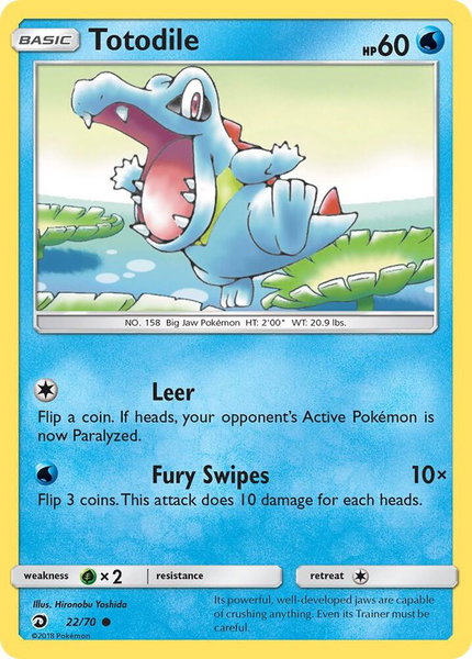 Totodile trading card from Dragon Majesty Totodile - Dragon Majesty Pokémon trading card