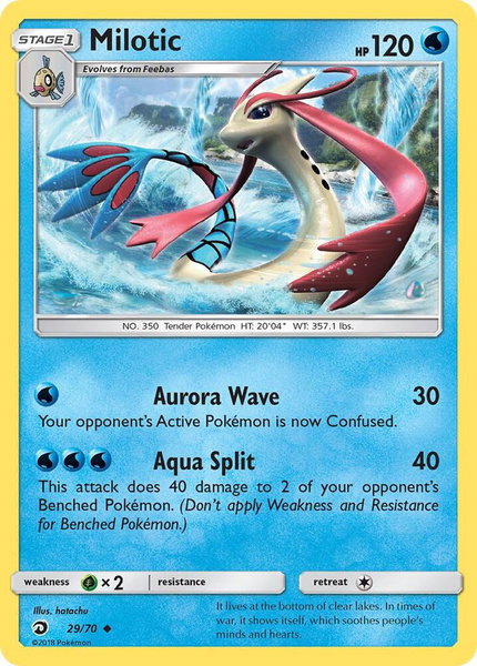 Milotic trading card from Dragon Majesty Milotic - Dragon Majesty Pokémon trading card