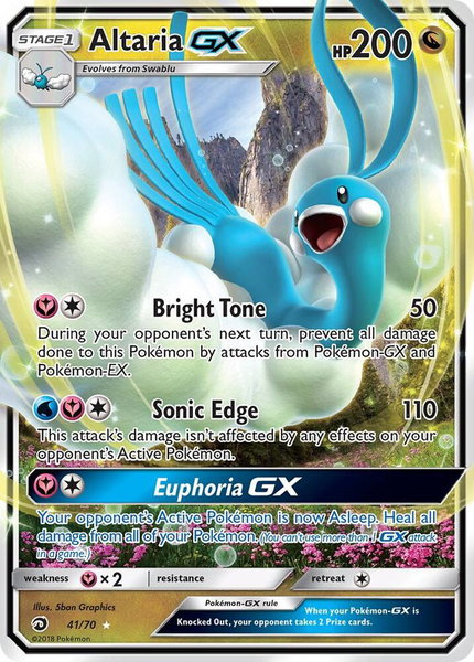Altaria GX - Dragon Majesty Pokémon trading card