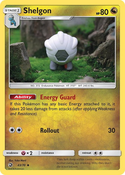 Shelgon trading card from Dragon Majesty Shelgon - Dragon Majesty Pokémon trading card