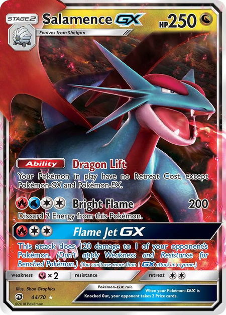 Salamence GX - Dragon Majesty Pokémon trading card