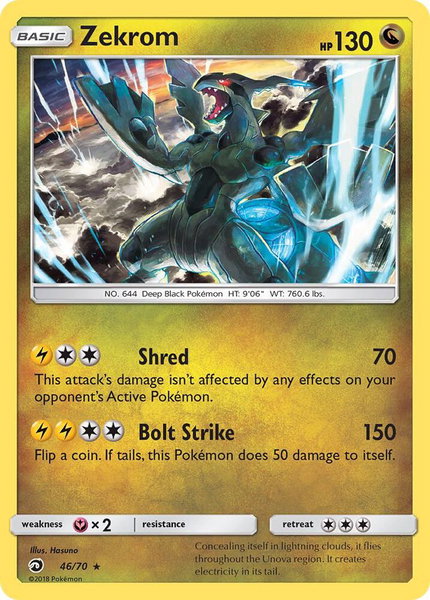 Zekrom - Dragon Majesty Pokémon trading card