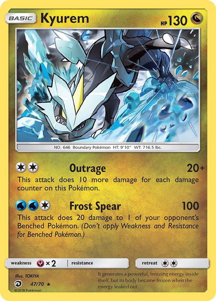 Kyurem - Dragon Majesty Pokémon trading card