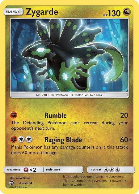 Zygarde - Dragon Majesty Pokémon trading card