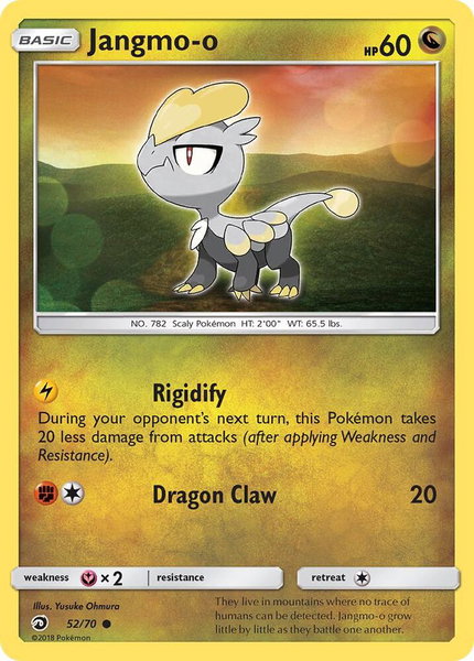 Jangmo-o trading card from Dragon Majesty Jangmo-o - Dragon Majesty Pokémon trading card