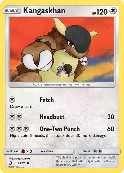 Kangaskhan trading card from Dragon Majesty Kangaskhan - Dragon Majesty Pokémon trading card