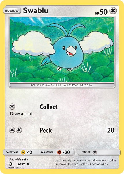 Swablu (56) trading card from Dragon Majesty Swablu (56) - Dragon Majesty Pokémon trading card