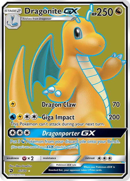 Dragonite GX (Full Art) - Dragon Majesty Pokémon trading card