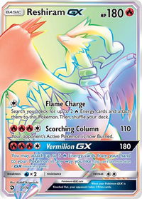 Reshiram GX (Secret) - Dragon Majesty (DRM) #71/70 - Secret Rare Pokémon Trading Card