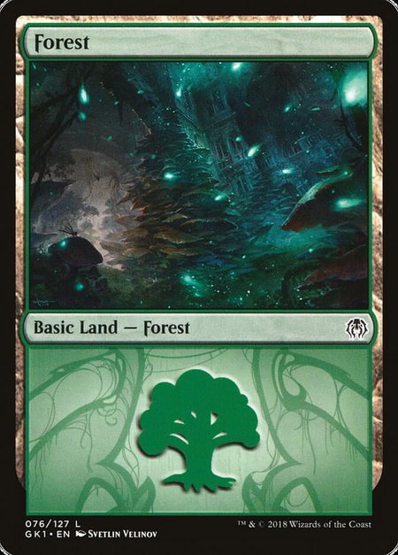 Forest (076) - Guilds of Ravnica: Guild Kits Magic: The Gathering trading card