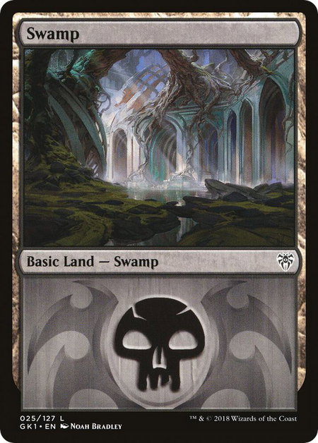 Swamp (025) trading card from Guilds of Ravnica: Guild Kits Swamp (025) - Guilds of Ravnica: Guild Kits Magic: The Gathering trading card