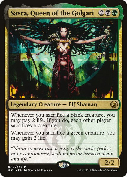 Savra, Queen of the Golgari - Guilds of Ravnica: Guild Kits Magic: The Gathering trading card