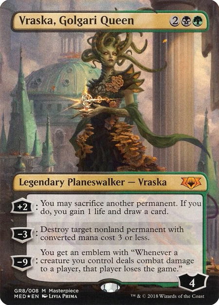 Vraska, Golgari Queen trading card from Mythic Edition: Guilds of Ravnica Vraska, Golgari Queen - Mythic Edition: Guilds of Ravnica Magic: The Gathering trading card