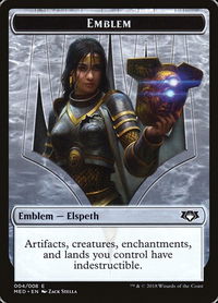 Emblem - Elspeth, Knight-Errant - Mythic Edition: Guilds of Ravnica (MED) #G4 - Token Magic: The Gathering Trading Card